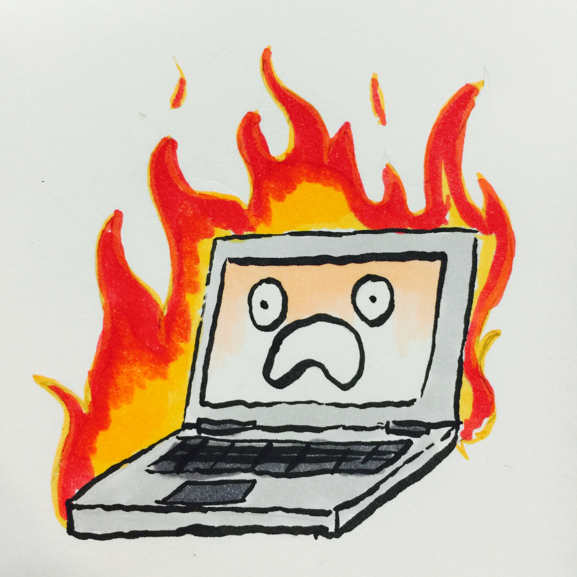 computer on fire - IT Support Melbourne